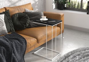 Приставной столик ADRK Furniture Dru, 62х30х40 см, черный/белый цвет цена и информация | Журнальные столики | kaup24.ee