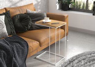 Столик приставной ADRK Furniture Dru, 62х30х40 см, коричневый/белый цвет цена и информация | Журнальные столики | kaup24.ee