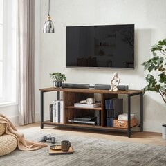 TV-alus avatud riiulitega Vasagle, 40 x 120 x 50 cm, pruun-must цена и информация | Тумбы под телевизор | kaup24.ee