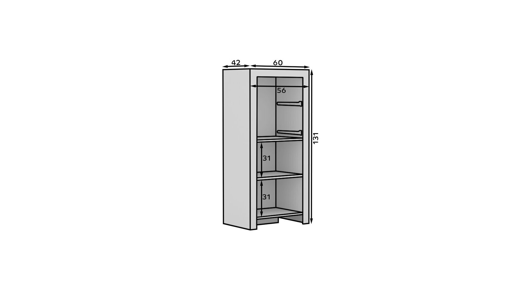 Kummut 2SZ1D Cesiro, valge цена и информация | Kummutid | kaup24.ee