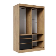 Шкаф ADRK Furniture с зеркалом Haidar 140, коричневый цена и информация | Шкафы | kaup24.ee