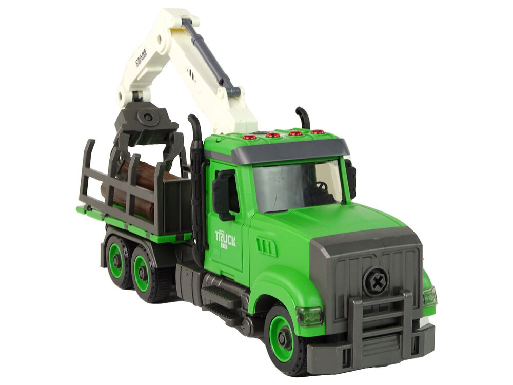 Puidu ja tarvikutega veoauto, roheline hind ja info | Poiste mänguasjad | kaup24.ee