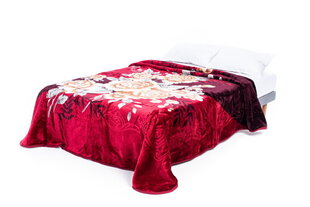 Ruuduline-voodikate Bordeaux oks, 200x240 cm hind ja info | Voodikatted, pleedid | kaup24.ee