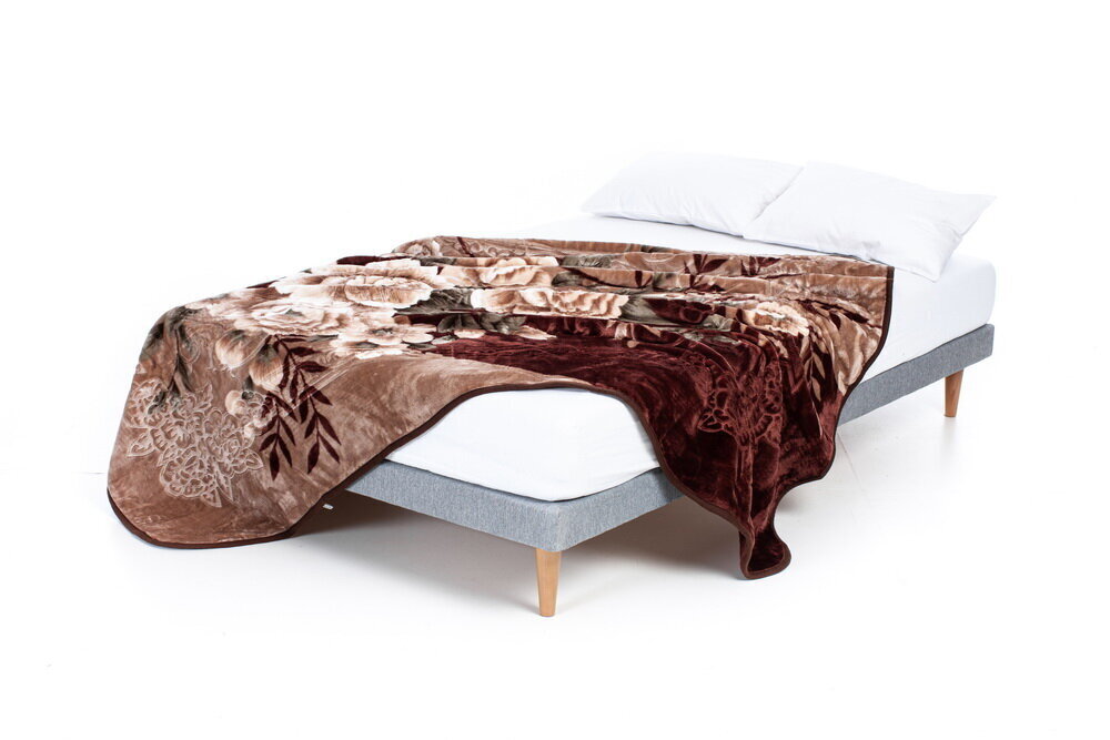 Tekk-voodikate, 160x210 cm, pruun roos hind ja info | Voodikatted, pleedid | kaup24.ee