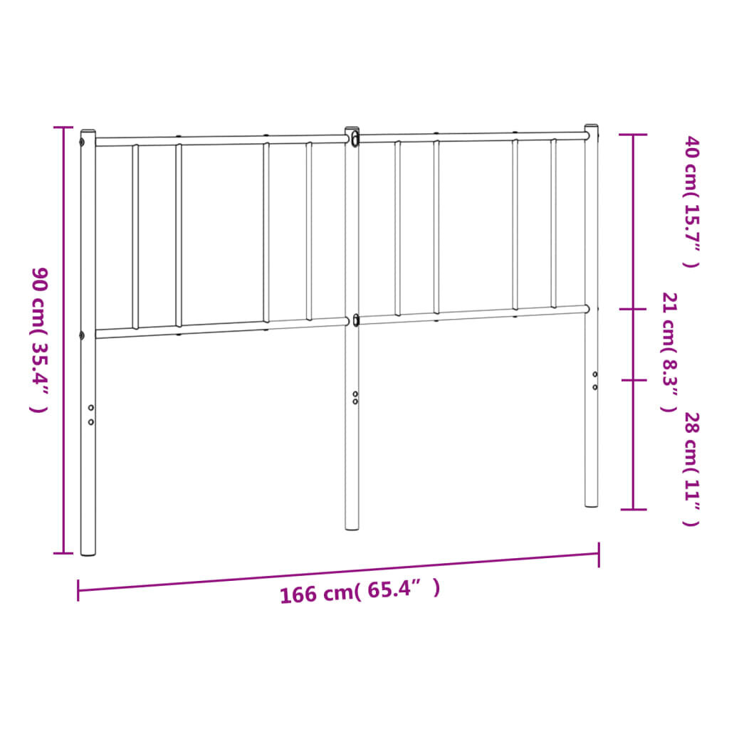 vidaXL metallist voodipeats, valge, 160 cm цена и информация | Voodid | kaup24.ee