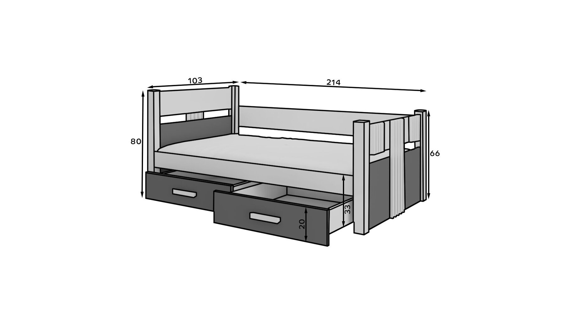 Lastevoodi Adrk Furniture Bibi, valge/pruun цена и информация | Lastevoodid | kaup24.ee