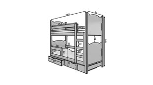 Детская кровать ADRK Furniture Maraba, серый цвет цена и информация | Детские кровати | kaup24.ee