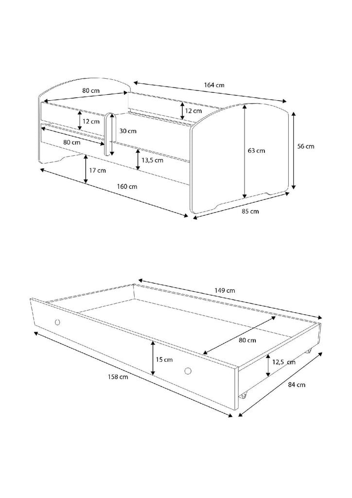 Lastevoodi Adrk Furniture Pepe II, valge hind ja info | Lastevoodid | kaup24.ee