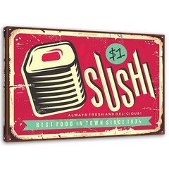 Seinapilt, Retro sushi цена и информация | Картины, живопись | kaup24.ee