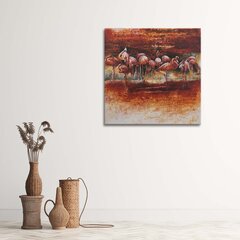 Seinapilt, Roosade flamingode parv цена и информация | Картины, живопись | kaup24.ee