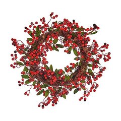 Рождественский венок Красный Зеленый (55 x 15 x 55 cm) цена и информация | Искусственные елки | kaup24.ee