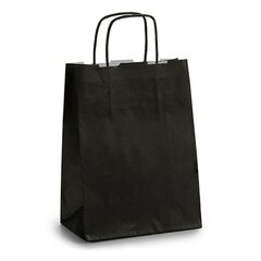 Бумажный пакет Чёрный (18 x 8 x 31 cm) (25 штук) цена и информация | Подарочные упаковки | kaup24.ee