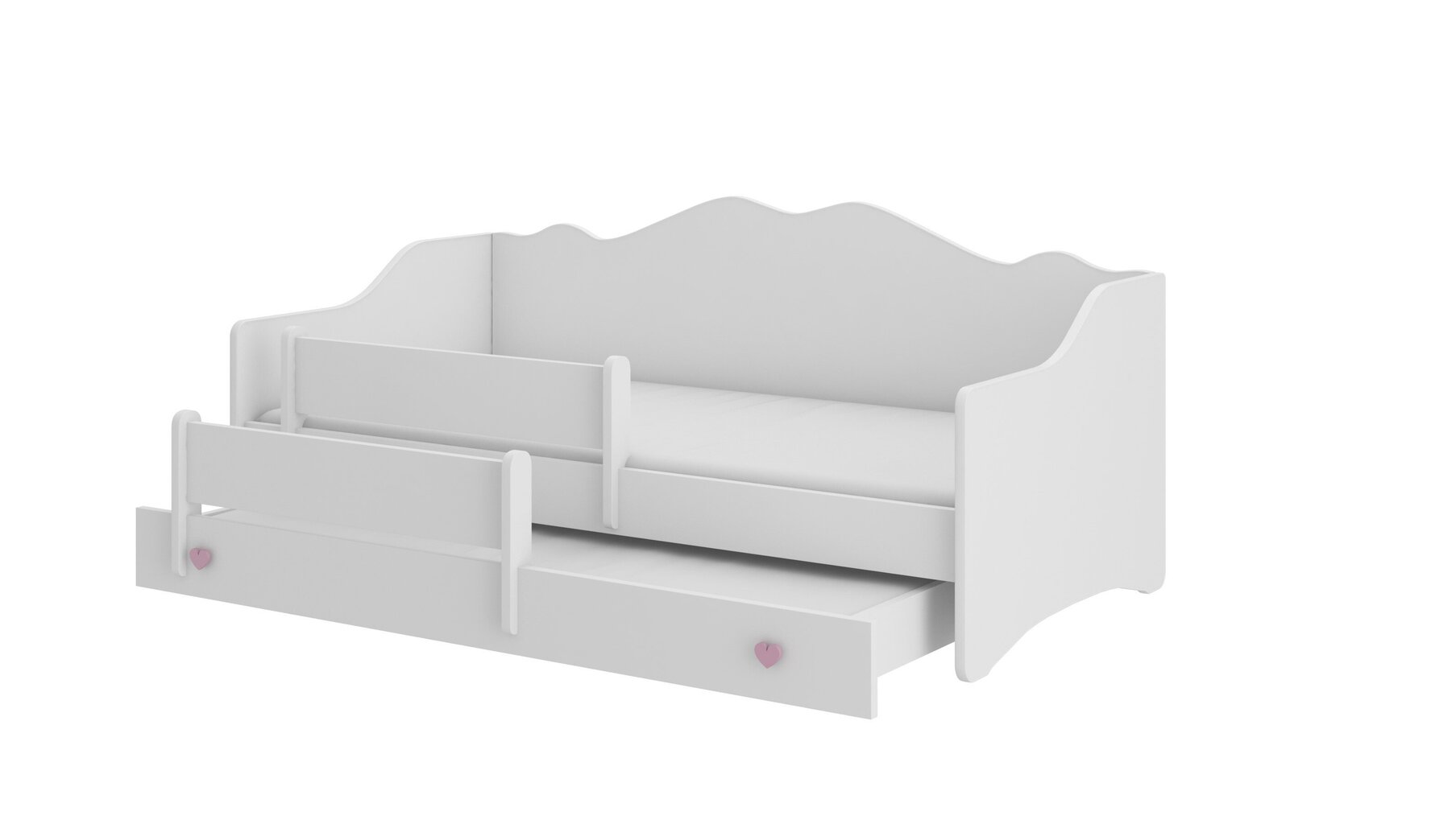 Lastevoodi Adrk Furniture Emka II, valge/roosa цена и информация | Lastevoodid | kaup24.ee