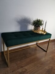 Скамья ADRK Furniture Flit, 90x45x35 см, зеленый/золотой цвет цена и информация | Кресла-мешки и пуфы | kaup24.ee
