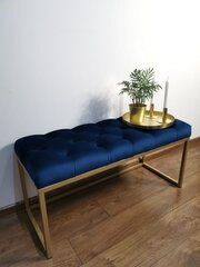 Скамья ADRK Furniture Flit, 90x45x35 см, темно-синий/золотой цвет цена и информация | Кресла-мешки и пуфы | kaup24.ee
