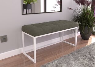 Скамья ADRK Furniture Flit, 90x45x35 см, серый/белый цвет цена и информация | Кресла-мешки и пуфы | kaup24.ee