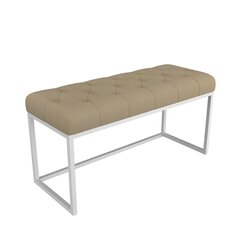 Скамья ADRK Furniture Flit, 90x45x35 см, бежевый/белый цвет цена и информация | Кресла-мешки и пуфы | kaup24.ee