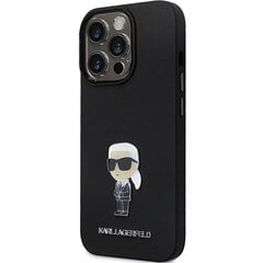 Karl Lagerfeld KLHCP14XSMHKNPK iPhone 14 Pro Max 6.7" czarny|black Silicone Ikonik Metal Pin цена и информация | Чехлы для телефонов | kaup24.ee