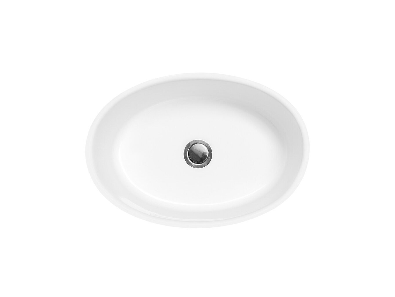 Jalaga kraanikauss Besco Uniqa Black&White, Klik-klak Chrome'iga hind ja info | Kraanikausid, valamud | kaup24.ee