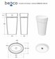 Jalaga kraanikauss Besco Uniqa Glam Graphite, Klik-klak White'iga hind ja info | Kraanikausid, valamud | kaup24.ee