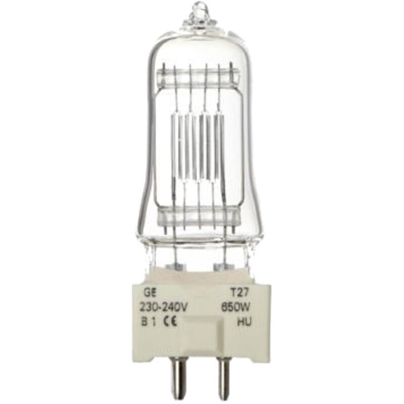 Halogeenlamp General Electric T27 230V/650W GY-9.5 600h 3050K цена и информация | Muusikariistade tarvikud | kaup24.ee