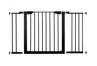 Защитные ворота для собак Springos, 75-124 см, черные цена и информация | Товары для безопасности детей дома | kaup24.ee