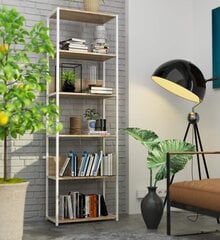 Полка Akord Loft, 60x32x192 см, белый/коричневый цвет цена и информация | Полки | kaup24.ee