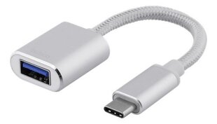 Deltaco, USB-C/USB-A, 10 cm цена и информация | Адаптеры и USB-hub | kaup24.ee
