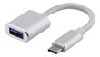 Deltaco, USB-C/USB-A, 10 cm цена и информация | USB jagajad, adapterid | kaup24.ee