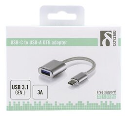 Deltaco, USB-C/USB-A, 10 cm цена и информация | Адаптеры и USB-hub | kaup24.ee