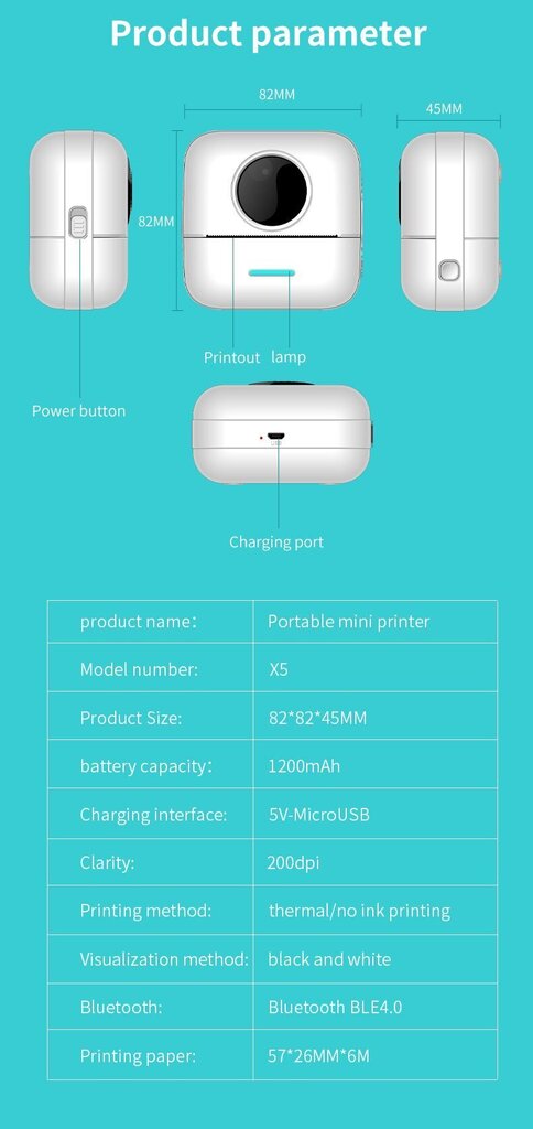 Miniprinter X5 цена и информация | Printerid | kaup24.ee