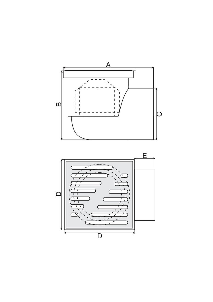 Lõks Ø 110, plastikrest, hall, 15x15 cm цена и информация | Duširennid | kaup24.ee