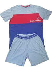 Pidžaama lühikeste pükstega meestele Sergio Tacchini 1233 Marine-Grigio цена и информация | Мужские халаты, пижамы | kaup24.ee