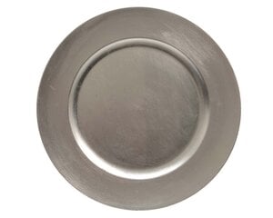 Тарелка декоративная GLOW D33 см, серебро цена и информация | Посуда, тарелки, обеденные сервизы | kaup24.ee