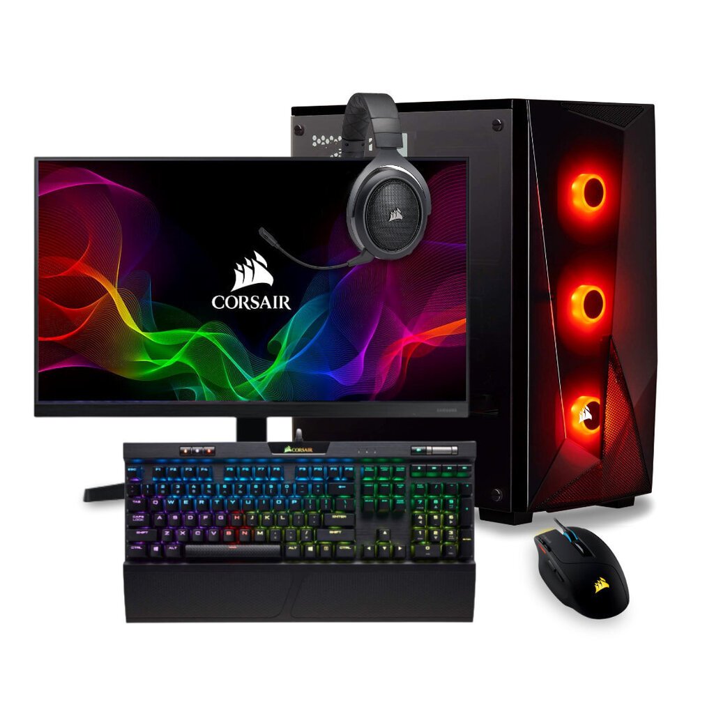 Gaming PC Corsair 1 Komplekt, Intel Core i5-12400F 2.8 GHz, 1 TB SSD, RAM 16 GB, Windows 10 hind ja info | Lauaarvutid | kaup24.ee