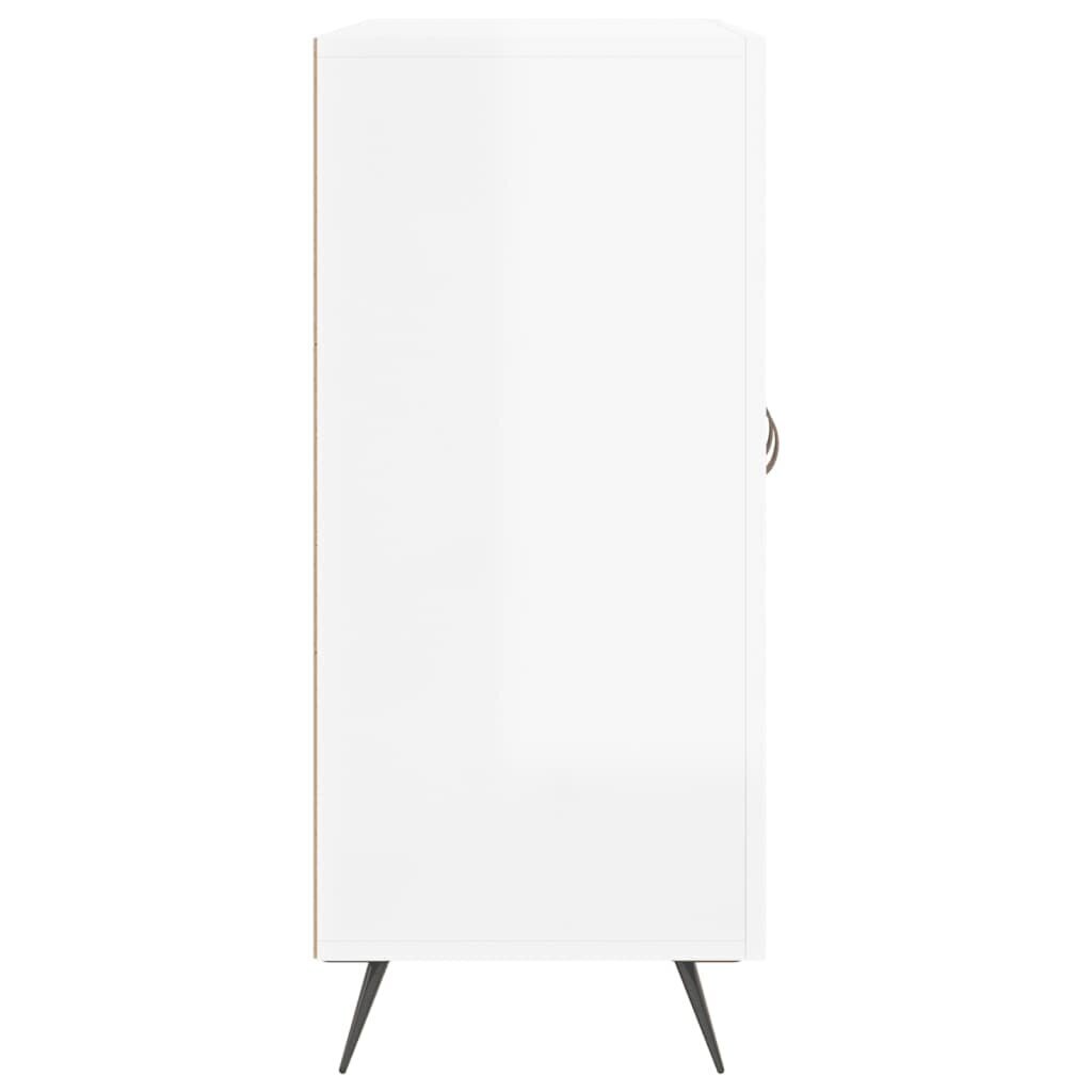 vidaXL puhvetkapp, kõrgläikega valge, 90 x 34 x 80 cm, tehispuit hind ja info | Elutoa väikesed kapid | kaup24.ee