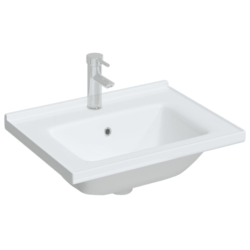 vidaXL vannitoa valamu, valge, 61x48x19,5 cm, kandiline, keraamiline hind ja info | Kraanikausid, valamud | kaup24.ee