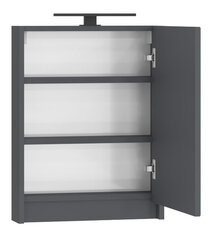 Шкаф Leomc-50 с зеркалом, серый цена и информация | Шкафчики для ванной | kaup24.ee
