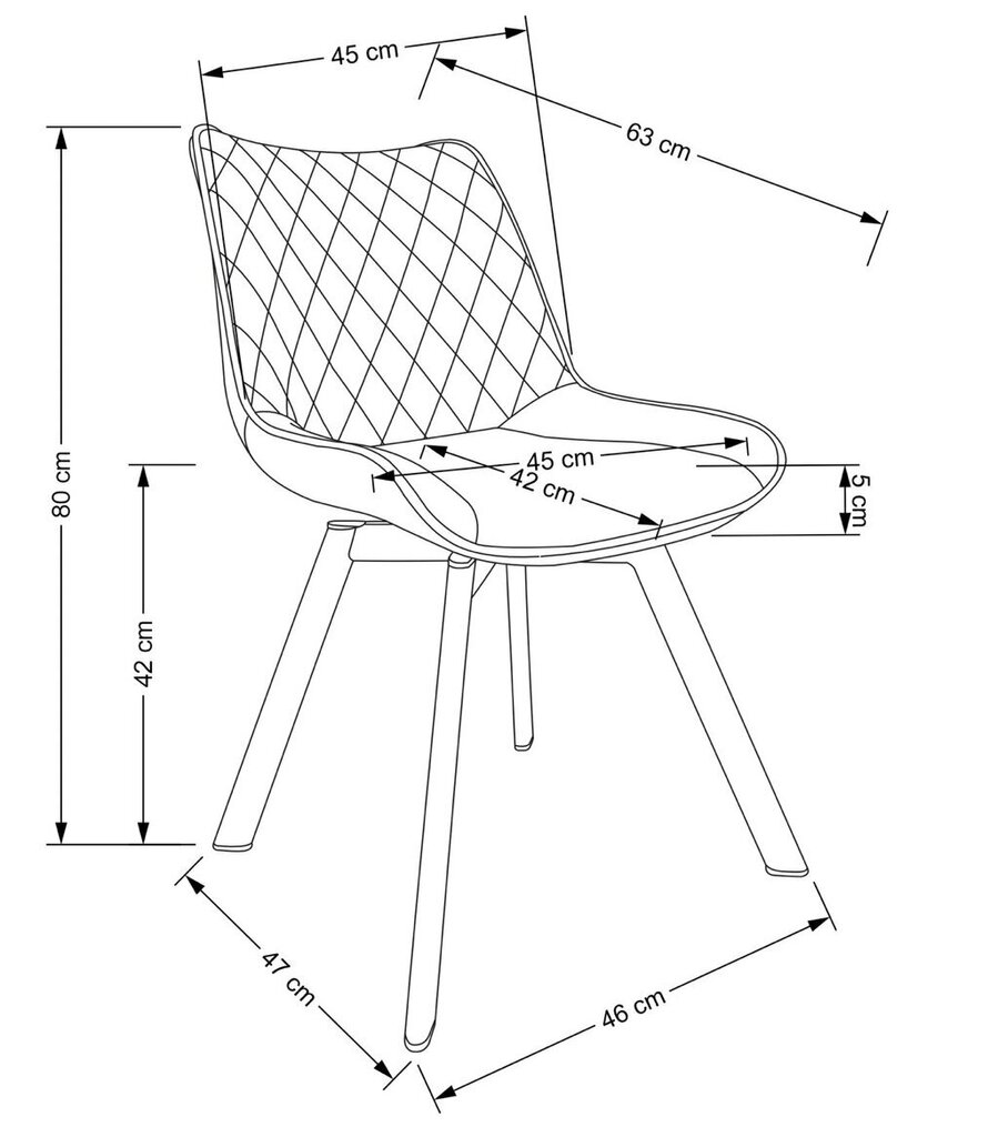 2-tooli komplekt K520, hall/must цена и информация | Söögitoolid, baaritoolid | kaup24.ee