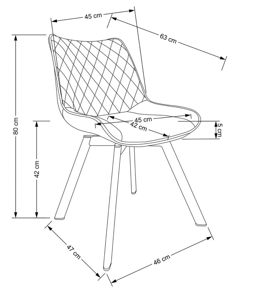 2-tooli komplekt K520, must цена и информация | Söögitoolid, baaritoolid | kaup24.ee