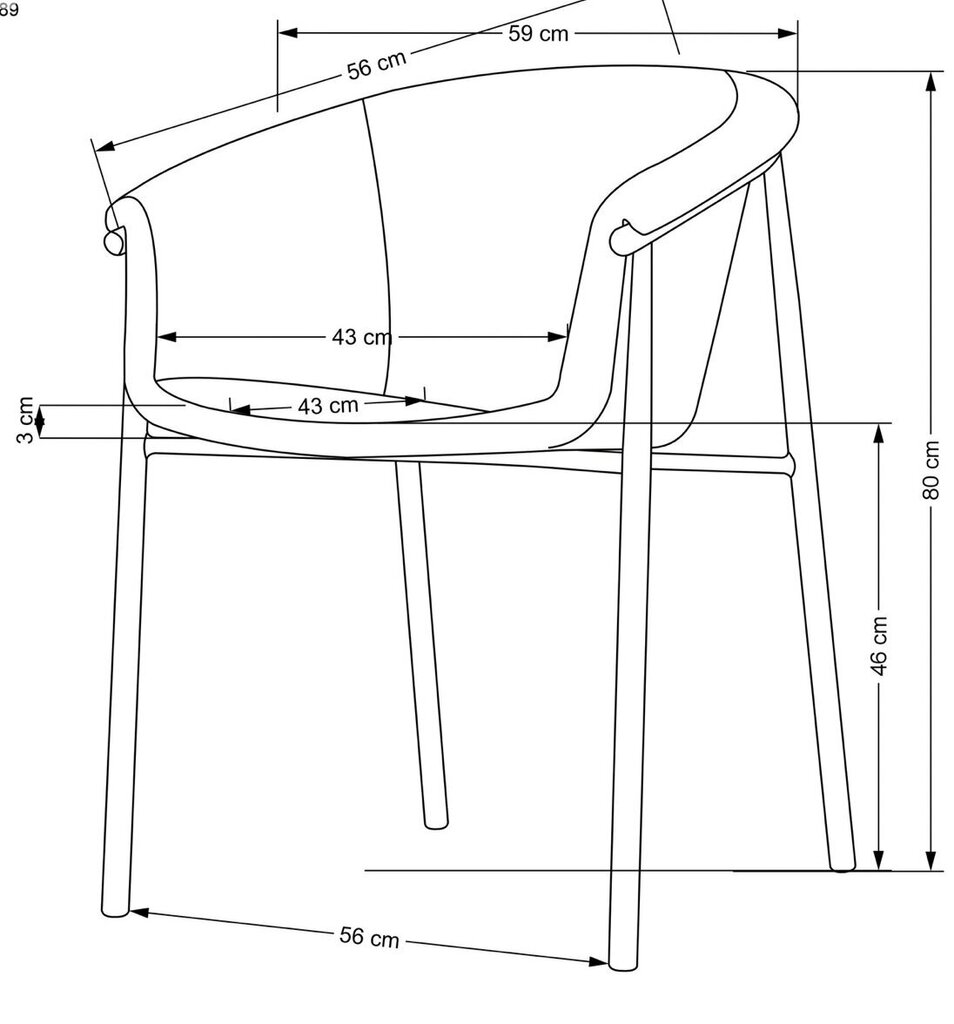 2-tooli komplekt K489, hall/kuldne цена и информация | Söögitoolid, baaritoolid | kaup24.ee