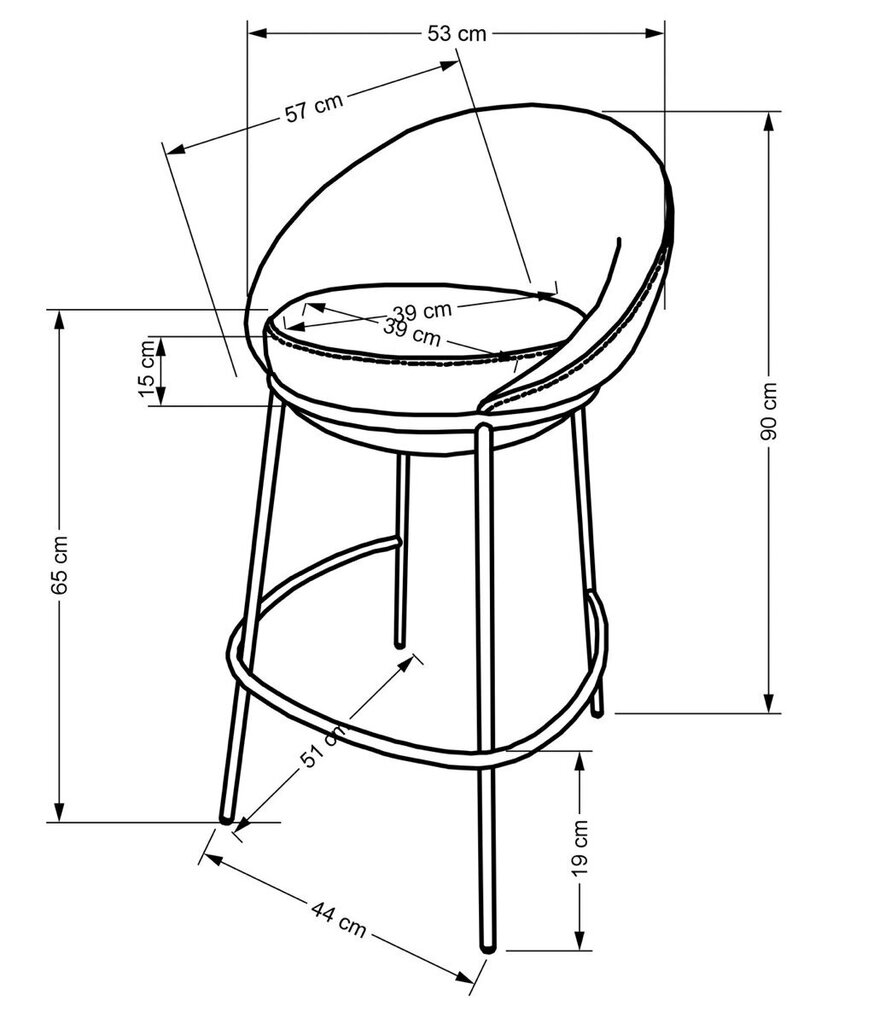 2-tooli komplekt H118, sinine/must hind ja info | Söögitoolid, baaritoolid | kaup24.ee