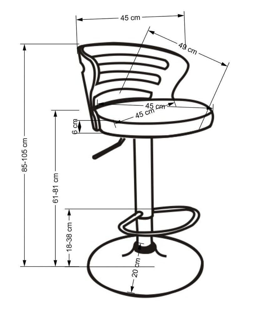 Baaritool H109, ​​beež/pruun hind ja info | Söögitoolid, baaritoolid | kaup24.ee