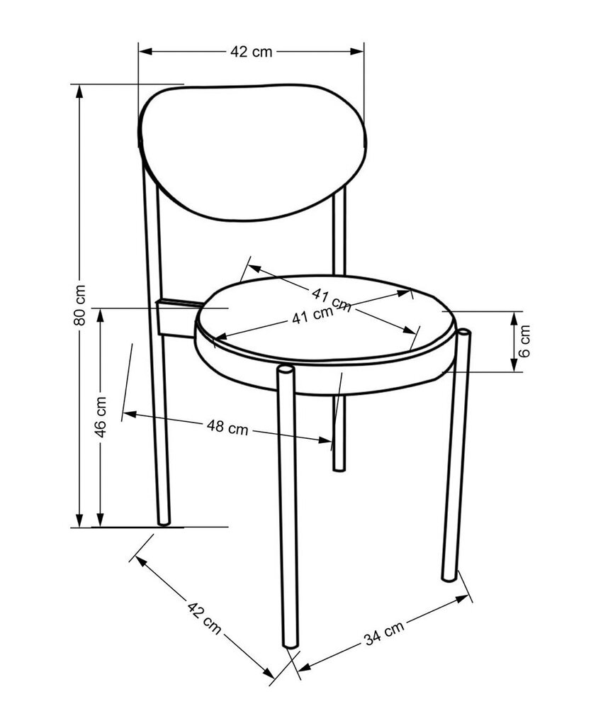 4-tooli komplekt K509, hall/must цена и информация | Söögitoolid, baaritoolid | kaup24.ee