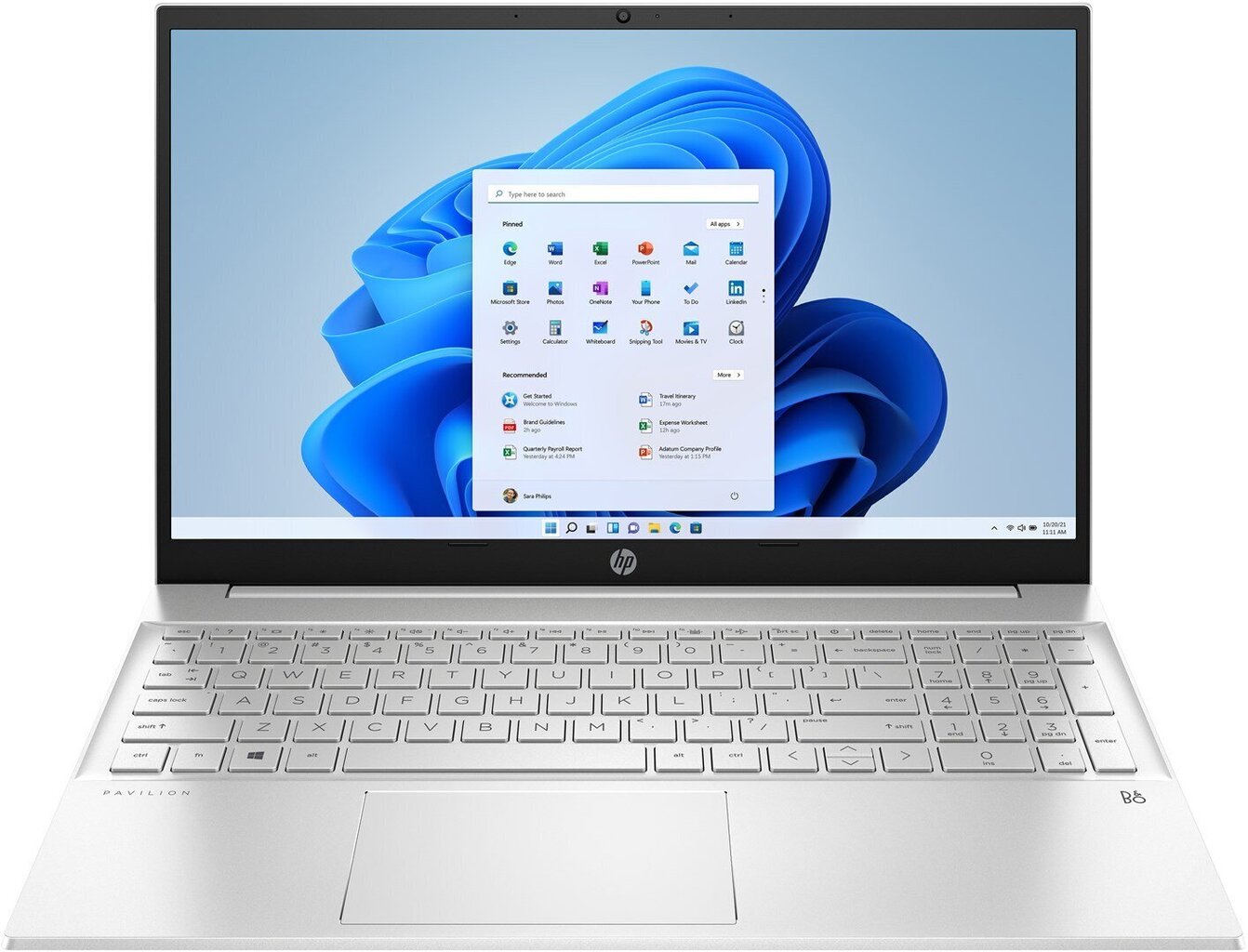 HP Pavilion 15 4S8V5EA AMD Ryzen 7 5700U, RAM 16 GB, 512 GB SSD, AMD Radeon Graphics, Windows 11 Home, Silver цена и информация | Sülearvutid | kaup24.ee