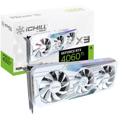 Inno3D GeForce RTX 4060 Ti iChill X3 White (C406T3-08D6X-17113280) hind ja info | Videokaardid (GPU) | kaup24.ee