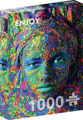 Naine värvilise kunstimeigiga, 1000 tk hind ja info | Pusled | kaup24.ee