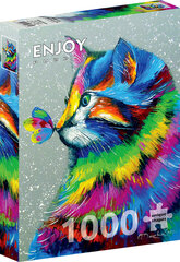Särav kass ja liblikas, 1000 tk hind ja info | Pusled | kaup24.ee
