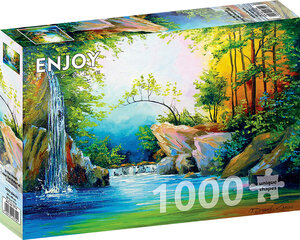 Пазл В лесу возле водопада 1000 шт. цена и информация | Пазлы | kaup24.ee