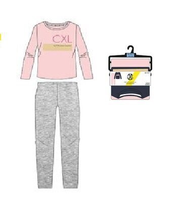 Pidžaama tüdrukutele CXL 0134 Rose-Grigio цена и информация | Tüdrukute hommikumantlid ja pidžaamad | kaup24.ee